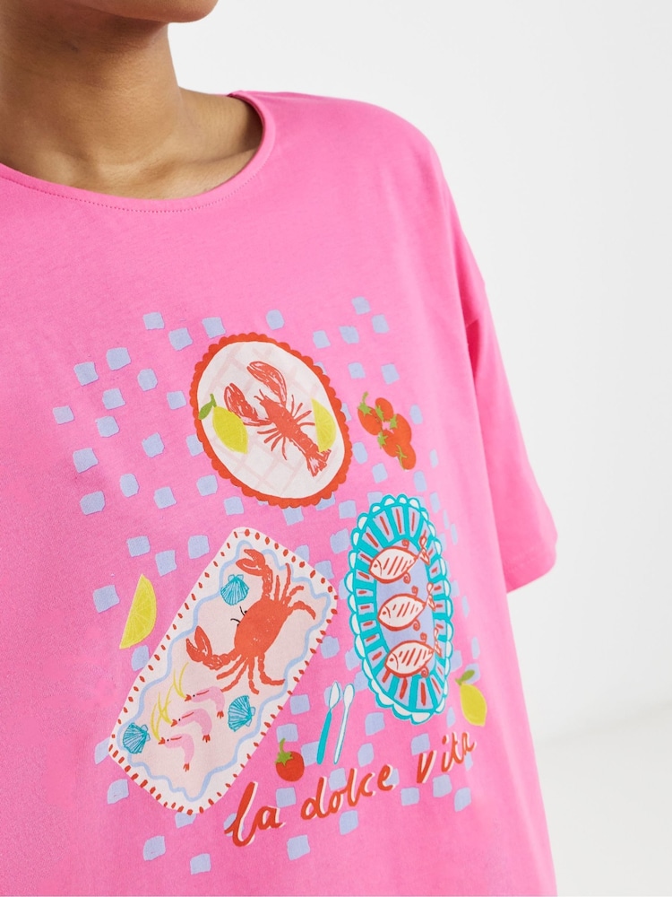 Simply Be Pink Gingham Summer Shortie Set - Image 4 of 4