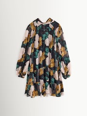 Rixo Green Anaya Hydrangea Floral Charcoal Dress - Image 1 of 1
