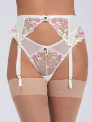 Boux Avenue White Zinnia Embroidered Suspender - Image 1 of 5