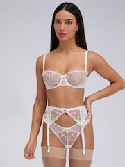 Boux Avenue White Zinnia Embroidered Suspender - Image 3 of 5