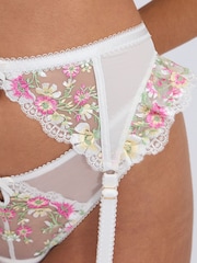 Boux Avenue White Zinnia Embroidered Suspender - Image 5 of 5