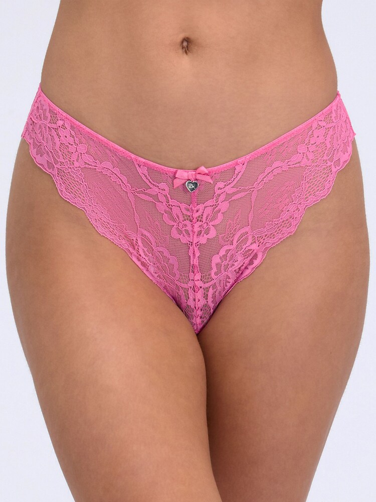 Boux Avenue Pink Brazillian Mollie Lace Knickers - Image 1 of 4