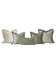 Ellenvale Interiors Set of 6 Dusty Sage Cushion Cover Combination - Image 4 of 4