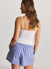 Simply Be White Pretty Secrets 2 Pack Striped Woven Pyjama Shorts - Image 2 of 5