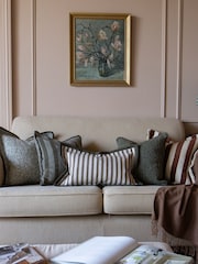 Ellenvale Interiors Olive Fleur Stripe Cushion Cover 50 X 30cm - Image 3 of 3
