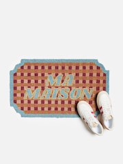 Oliver Bonas Pink Ma Maison Chequerboard Doormat - Image 2 of 4