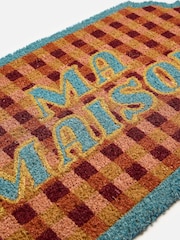 Oliver Bonas Pink Ma Maison Chequerboard Doormat - Image 3 of 4