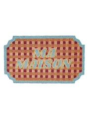 Oliver Bonas Pink Ma Maison Chequerboard Doormat - Image 4 of 4