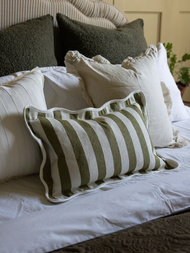 Ellenvale Interiors Olive Chloe Stripe Cushion Cover 50 X 30cm - Image 2 of 3 Ellenvale Interiors Olive Chloe Stripe Cushion Cover 50 X 30cm - Image 2 of 3