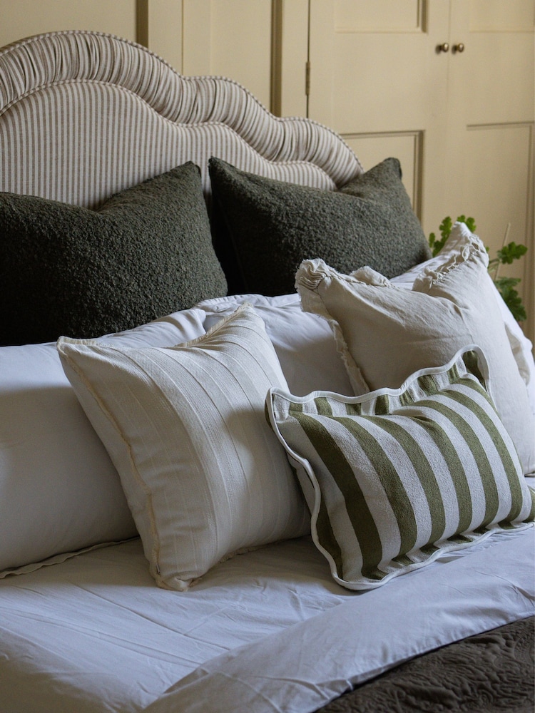 Ellenvale Interiors Olive Chloe Stripe Cushion Cover 50 X 30cm - Image 3 of 3 Ellenvale Interiors Olive Chloe Stripe Cushion Cover 50 X 30cm - Image 3 of 3