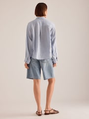 Anthropologie Maeve Shrunken Bennet Linen Buttondown Shirt - Image 3 of 4