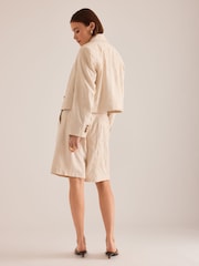 Anthropologie Cream Maeve Embroidered Cropped Blazer - Image 2 of 4