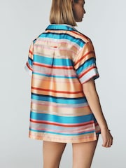 Anthropologie Orange Maeve Oversized Stripe Shirt - Image 2 of 4
