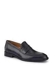 Jones Bootmaker Navy Leather Leather Penny Loafers - Image 2 of 6