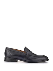 Jones Bootmaker Navy Leather Leather Penny Loafers - Image 4 of 6