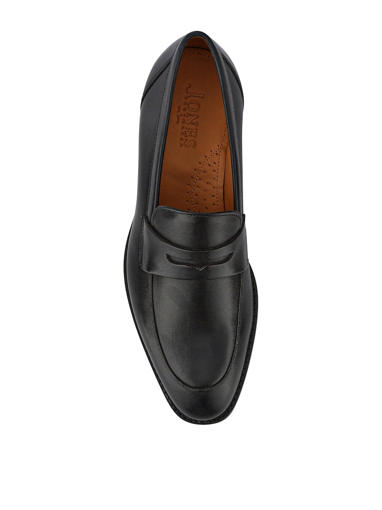 Jones Bootmaker Navy Leather Leather Penny Loafers - Image 6 of 6