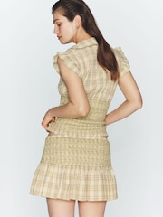 Anthropologie Yellow Maeve Smocked Short-Sleeve Waisted Top - Image 2 of 4