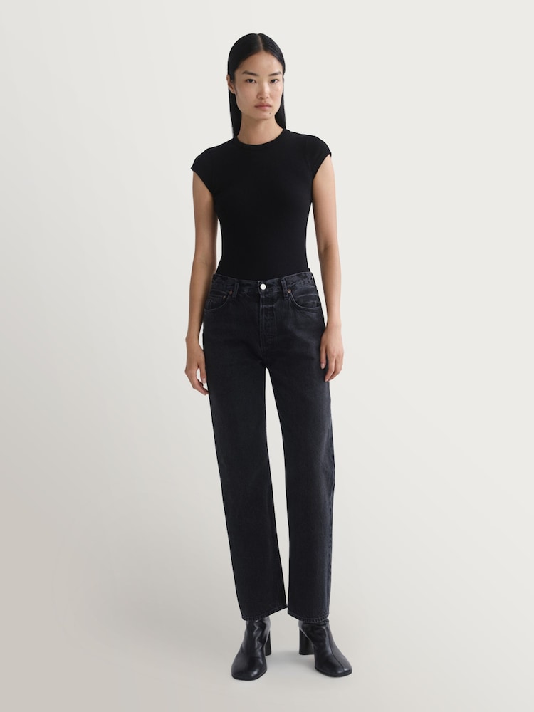 AGOLDE Black 90'S Pinch Waist High Rise Straight Jeans - Image 1 of 4 AGOLDE Black 90'S Pinch Waist High Rise Straight Jeans - Image 1 of 4