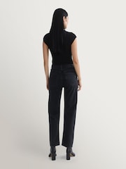 AGOLDE Black 90'S Pinch Waist High Rise Straight Jeans - Image 2 of 4
