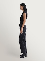 AGOLDE Black 90'S Pinch Waist High Rise Straight Jeans - Image 3 of 4