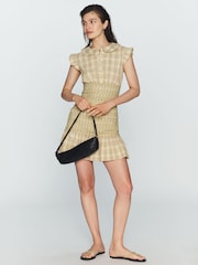 Anthropologie Maeve Smocked Drop-Waist Cotton Mini Skirt - Image 1 of 4