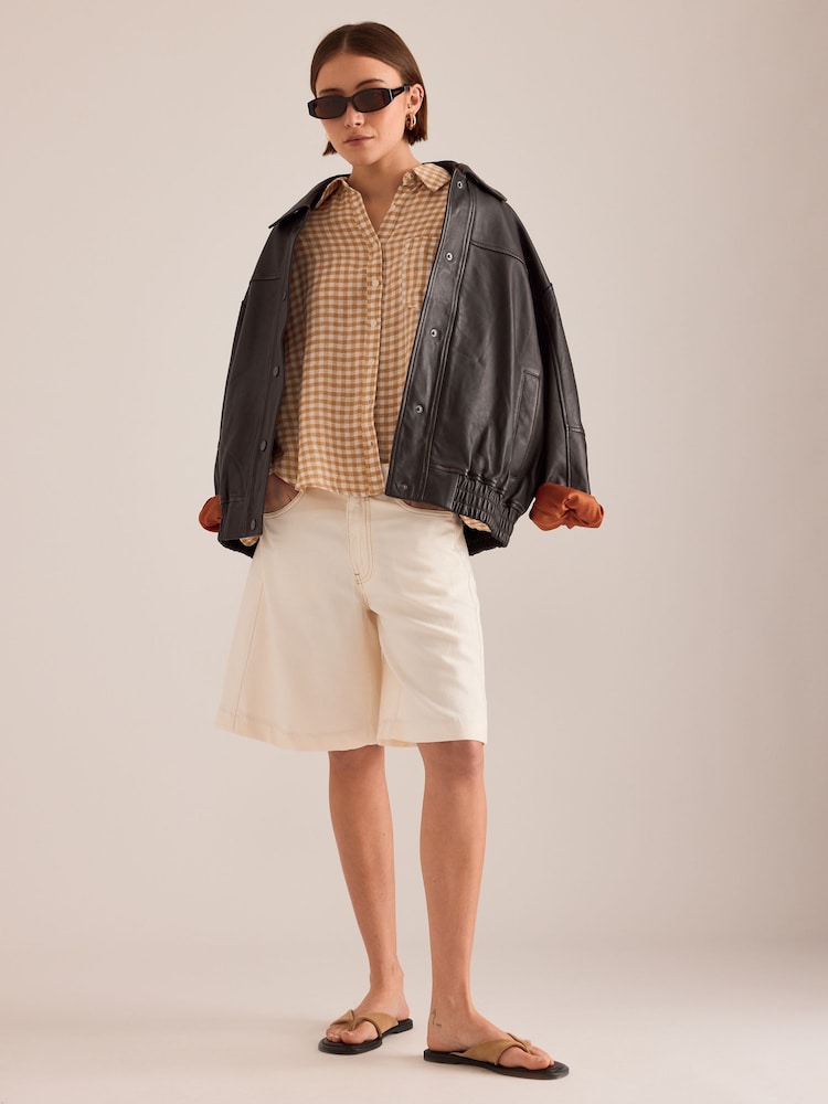 Anthropologie Maeve Shrunken Bennet Linen Buttondown Shirt - Image 2 of 4