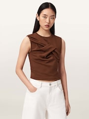 AllSaints Brown Nella Tank - Image 1 of 7