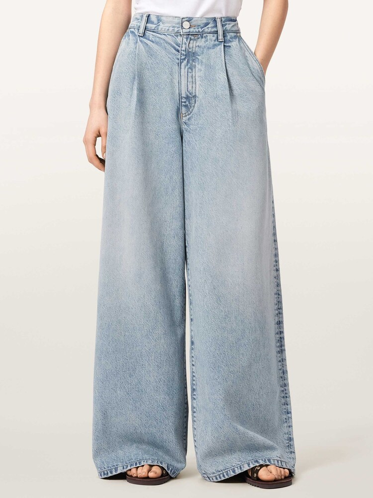 AllSaints Blue Haze Pleat Jeans - Image 1 of 5