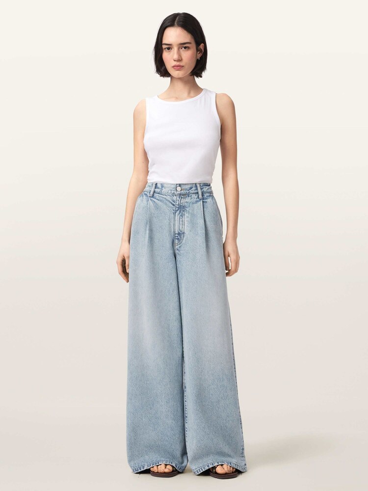 AllSaints Blue Haze Pleat Jeans - Image 2 of 5
