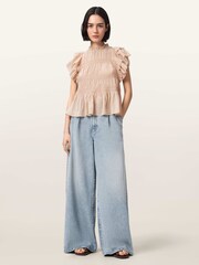 AllSaints Blue Haze Pleat Jeans - Image 4 of 5