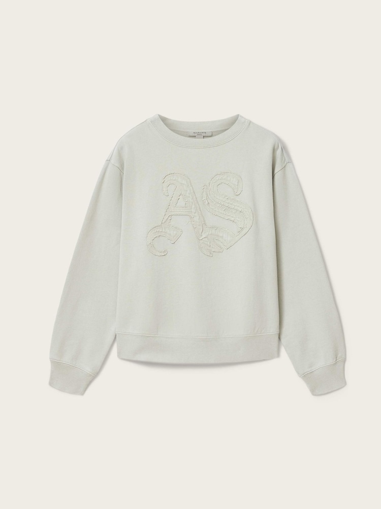 AllSaints Green Insignia Pippa Sweatshirt - Image 6 of 6