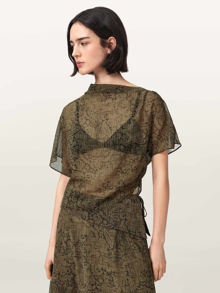 AllSaints Green Sali Top - Image 1 of 5