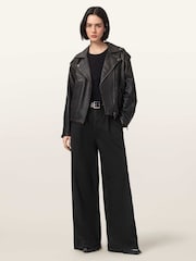 AllSaints Black Haze Pleat Jeans - Image 5 of 7