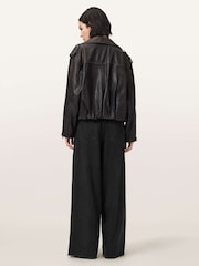 AllSaints Black Haze Pleat Jeans - Image 6 of 7