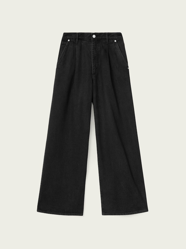 AllSaints Black Haze Pleat Jeans - Image 7 of 7