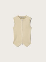 AllSaints Cream Cruz Zip Waiscoat - Image 5 of 5