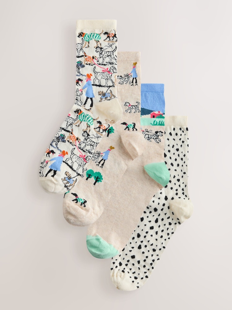 Dog Walker Conversational - Knöchelsocken, 4er-Pack - Bild 1 von 7 Dog Walker Conversational - Knöchelsocken, 4er-Pack - Bild 1 von 7