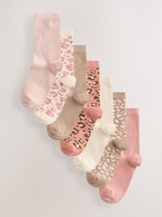 Pink Animal Ankle Socks 7 Pack - Image 1 of 10