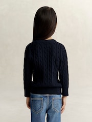 GANT Blue Shield Cable Knit Jumper - Image 2 of 7