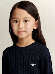 GANT Blue Shield Cable Knit Jumper - Image 3 of 7