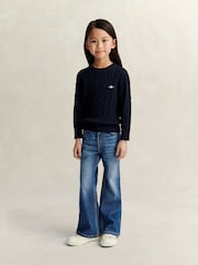 GANT Blue Shield Cable Knit Jumper - Image 4 of 7
