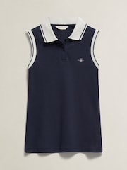 GANT Blue Shield Sleeveless Polo Top - Image 1 of 2