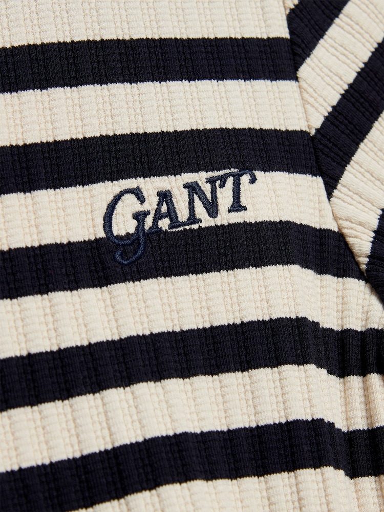 GANT Blue Striped Rib T-Shirt Dress - Image 2 of 2