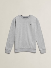 GANT Grey Shield Crew Neck Sweatshirt - Image 1 of 2