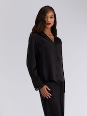 שחור - Boux Avenue Amelia Satin Pyjama Set - תמונה 3 מתוך 5