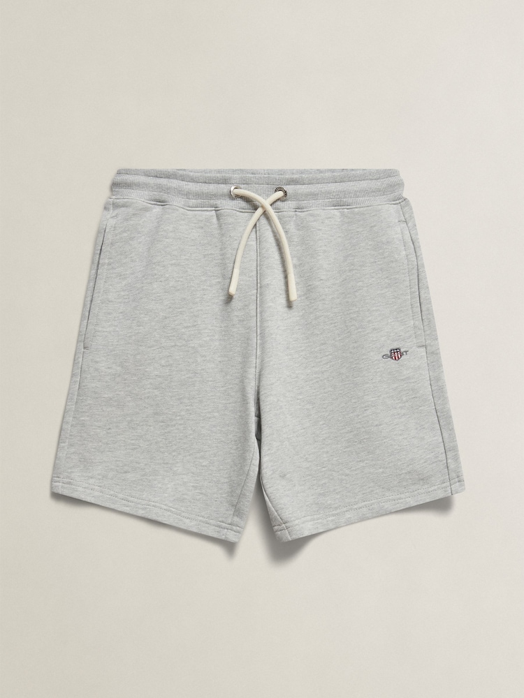 GANT Grey Shield Sweat Shorts - Image 1 of 2 GANT Grey Shield Sweat Shorts - Image 1 of 2