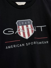 GANT Black Archive Shield Short Sleeve T-Shirt - Image 2 of 2