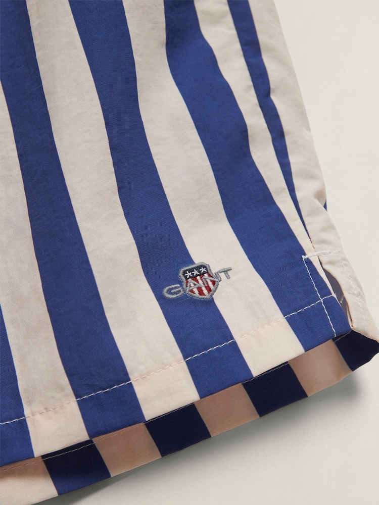 GANT Blue Block Stripe Swimshorts - Image 2 of 2