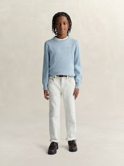 GANT Blue Shield Cotton Crew Neck Sweater - Image 4 of 4