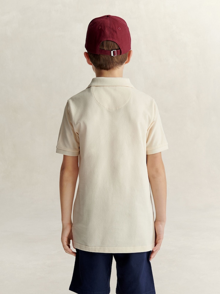 GANT Cream Shield Pique Short Sleeve Polo Shirt - Image 2 of 4